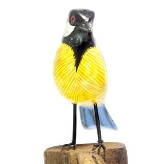 Hand-Carved Wooden Tit-Style Bird Figurine - Balinese Artisan Decor