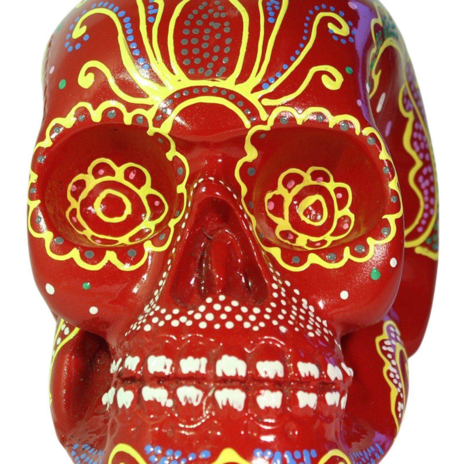 Close-up of the painted teeth and dotted jaw detailing