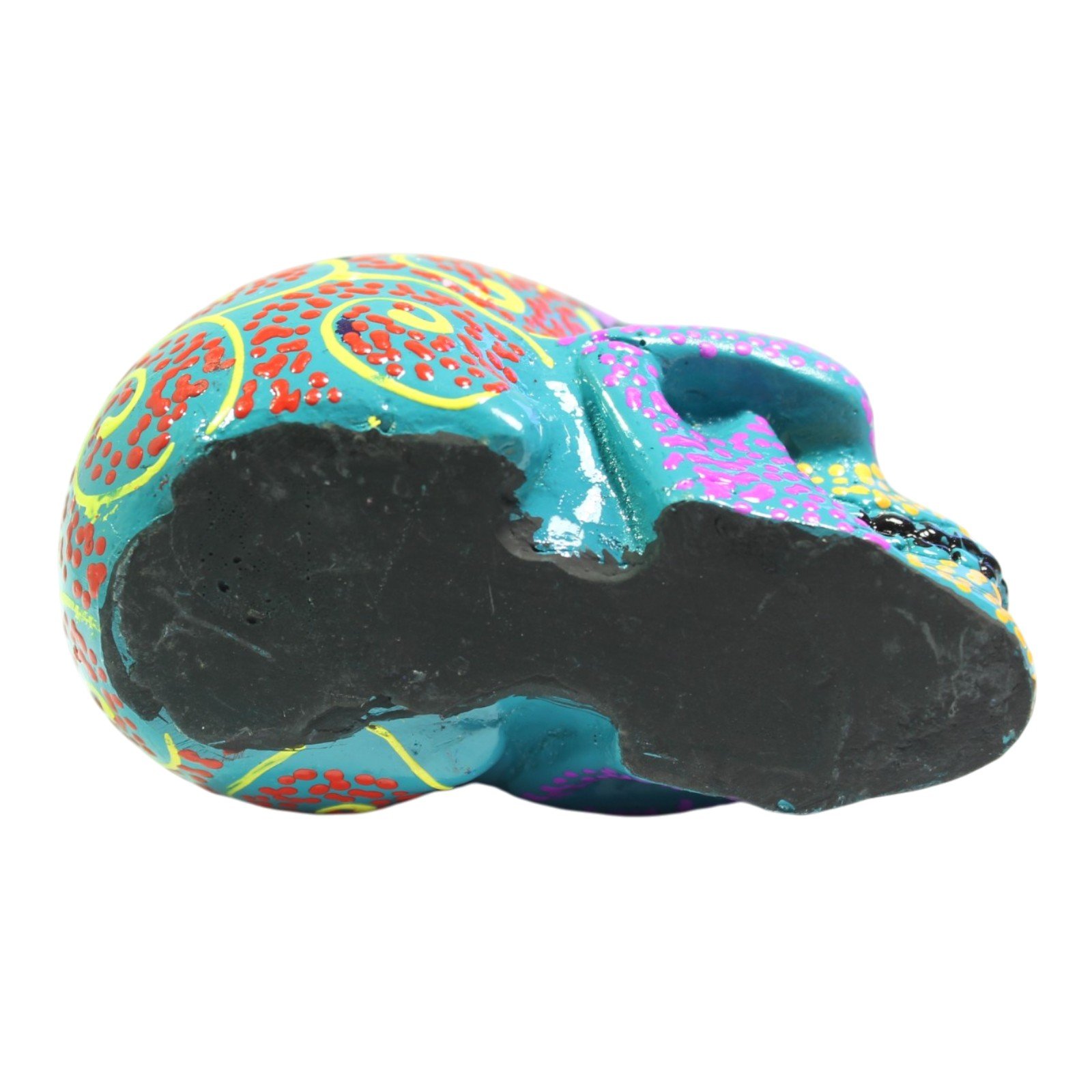 Underside of the resin skull showing unpainted base